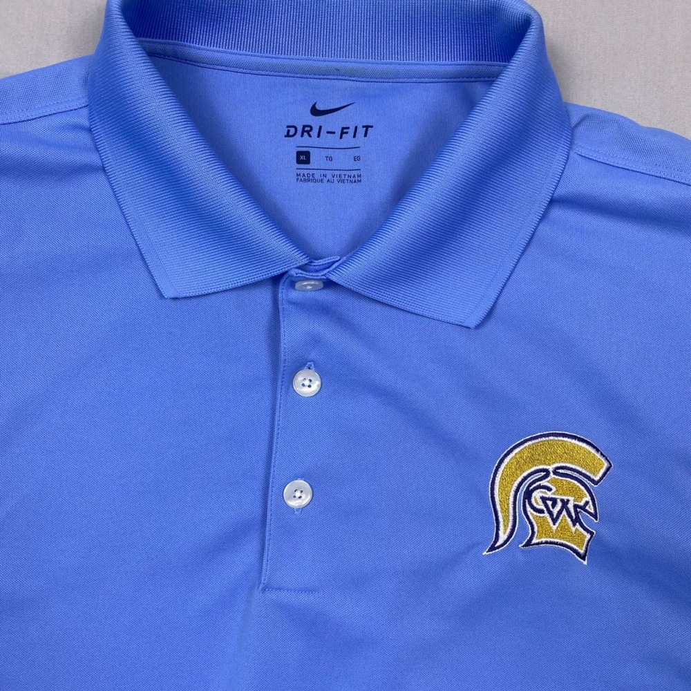 Nike Dri-FIT USC Trojans Polo Shirt Mens XL Blue Embroidered NCAA College Golf